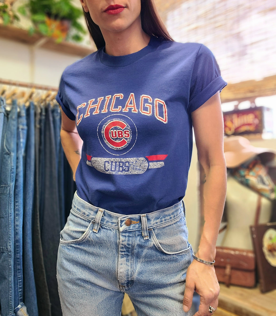 Vintage 80's Champion Chicago Cubs Go Cubs Go T-shirt 