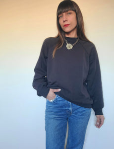 Basic Black Vintage Crewneck Sweater