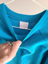 Load image into Gallery viewer, Vintage Turquoise Blue Crewneck