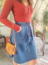 Load image into Gallery viewer, 70s Denim Wrap Skirt