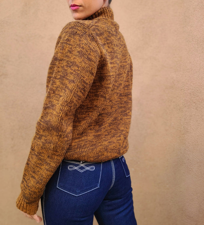 70s Rust Color Knit Turtleneck