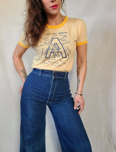 70s "Addicks" yellow ringer tee