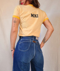 70s "Addicks" yellow ringer tee