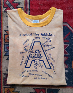 70s "Addicks" yellow ringer tee