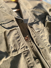 Load image into Gallery viewer, Olive Green &amp; Herringbone Vintage Military Jacket