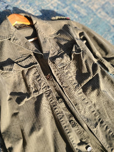 Olive Green & Herringbone Vintage Military Jacket