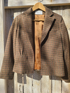 Olive/Maroon Vintage Tweed Blazer
