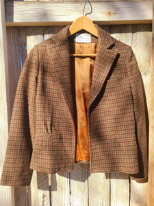 Olive/Maroon Vintage Tweed Blazer