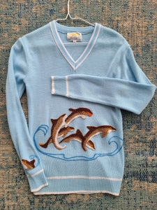 70s Dolphin Novelty Knit
