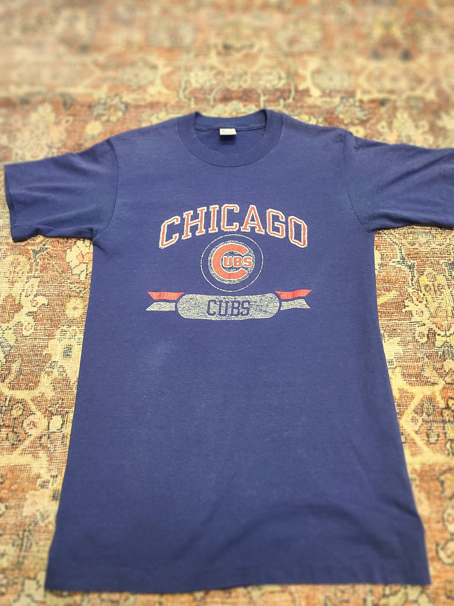 thecaptainsvintage 80s Chicago Cubs World Champions MLB Baseball 1908 Heathered Grey T-Shirt Small