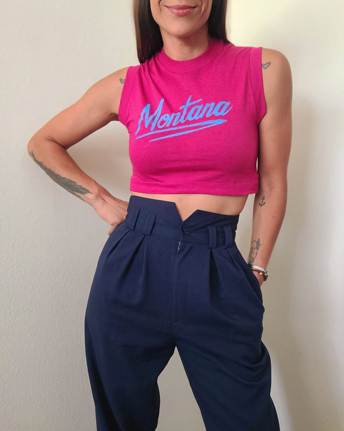 80s Deadstock Vintage MT cropped muscle Tee