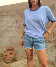 Load image into Gallery viewer, 70s/80s Hanes XL  Faded Blue Ringer Tee