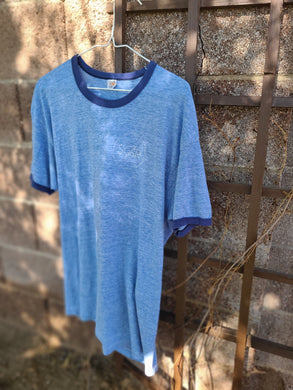 70s/80s Hanes XL  Faded Blue Ringer Tee