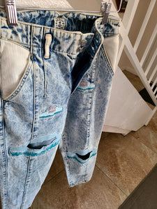 Holed/patched Rad Acid Wash Jeans